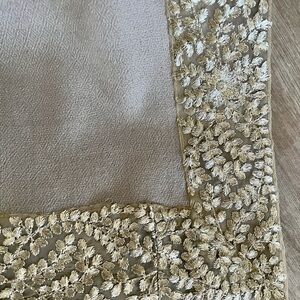 Elegant Gold Embroidered Scarf